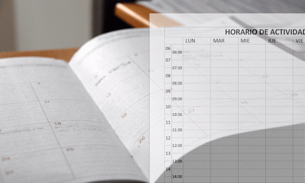 Practicar la planificacion del estudio: una guía. Agenda y horario representando planificación